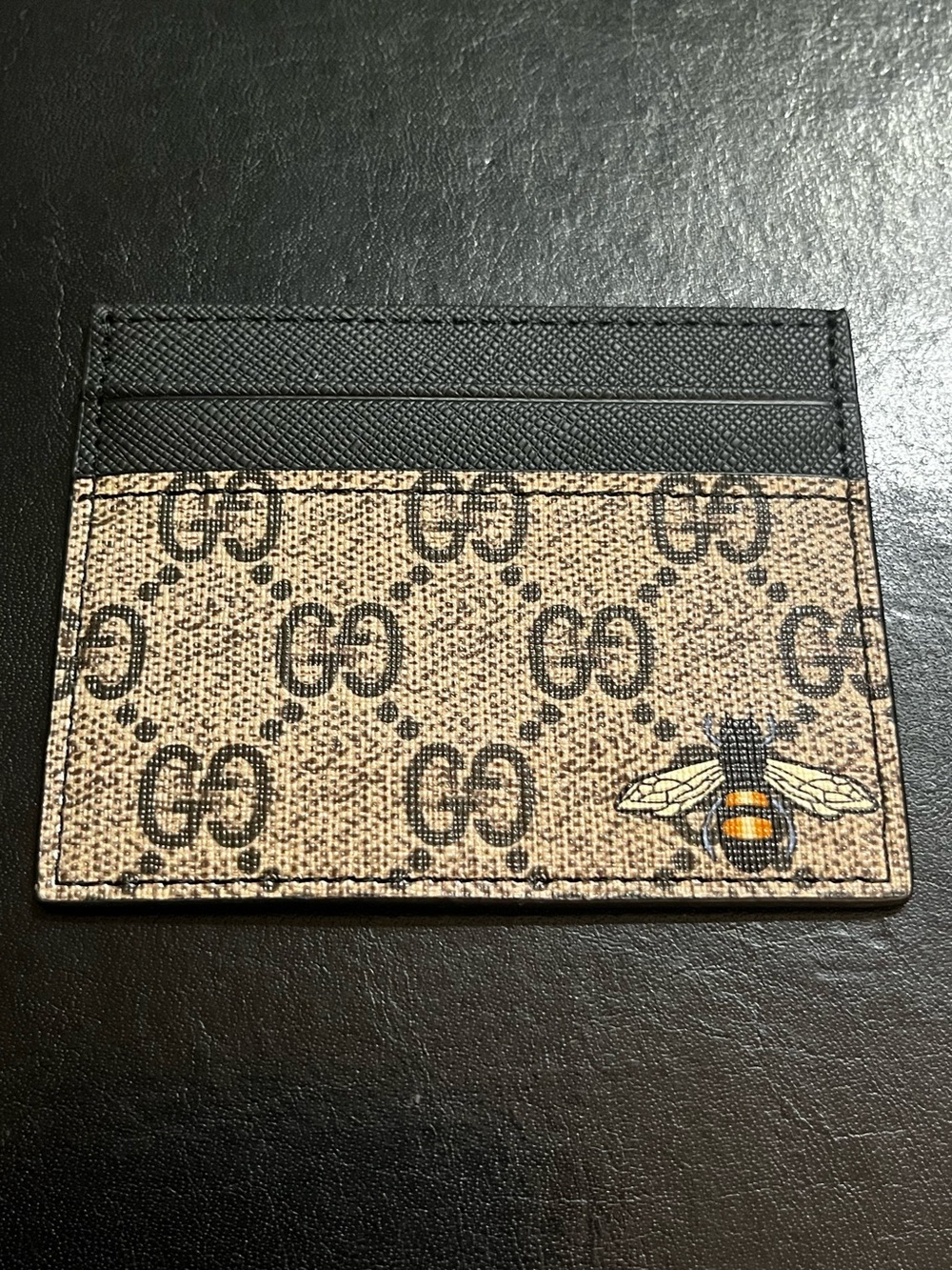 Double G Designer Bumble Bee Signature Monogram Card Wallet
